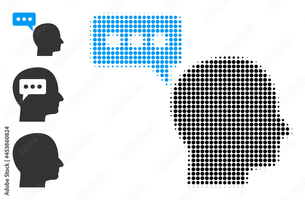 Poster halftone personal opinion. dotted personal opinion made with small round dots. vector illustration o