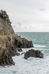 Landscape view of sea, Cinque Terre in Italy.
