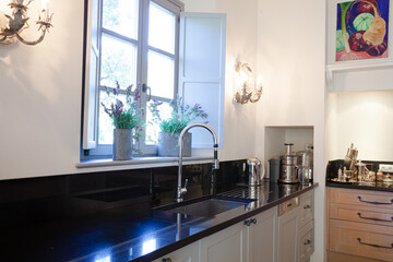 Sun shining through kitchen window