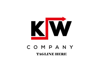 Obraz premium KW creative financial advice latter logo vector