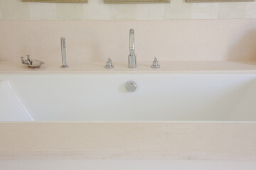 Bathtub in luxury bathroom