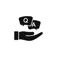 Q and A icon flat style isolated on white background. Vector illustration