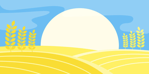 Rural landscape wheat field sun harvest © Kristina Chistiakova