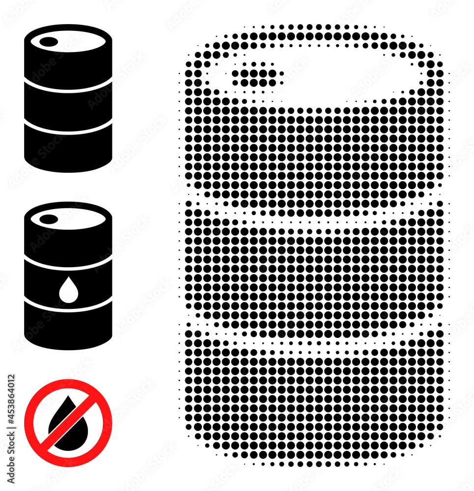 Poster halftone barrel. dotted barrel made with small round points. vector illustration of barrel icon on a
