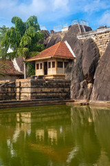 Fototapeta na wymiar Isurumuniya ancient cave buddhist temple in Anuradhapura, Sri Lanka
