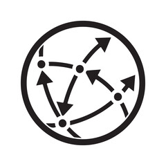 Global communication icon. Vector and glyph