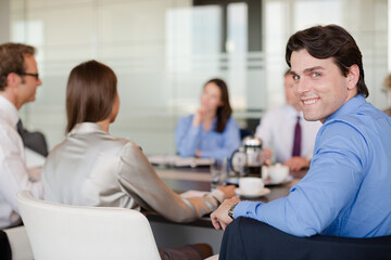 Business people talking in meeting