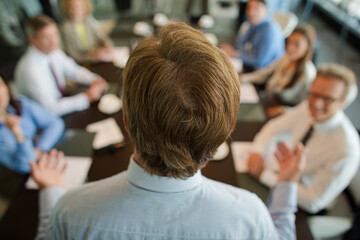 Business people talking in meeting