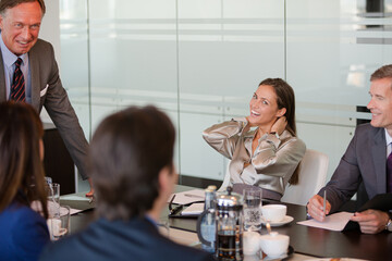 Business people talking in meeting