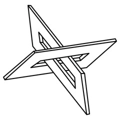 Optical illusion shape, unreal geometric object vector. Impossible figure. Sacred geometry shapes. Op art.