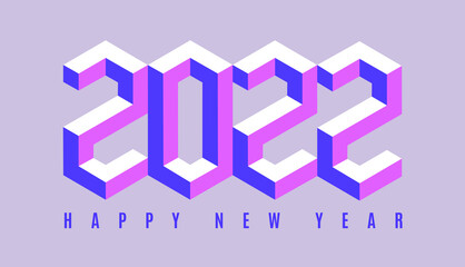 Creative concept of happy new year 2022 poster