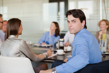 Obraz premium Business people talking in meeting