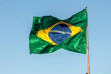 Abwaschbare Fototapete Brasilien Flag of Brazil outdoors in Rio de Janeiro, Brazil.