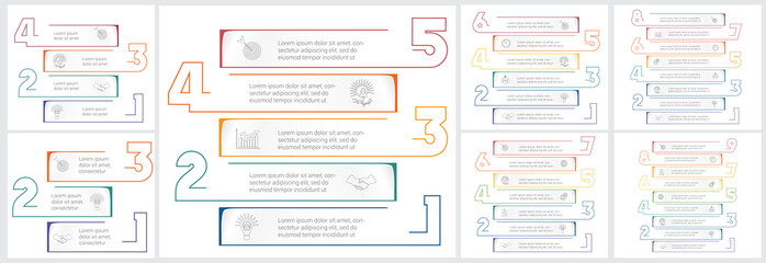 Horizontal numbered stripes for infographic templates. Concept Business Strategy. Universal template for projects on white background.