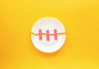 fix the broken ceramic dish with adhesive bandage