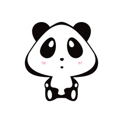 panda with pink cheeks