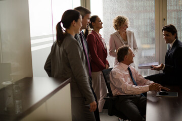 Business people talking in meeting