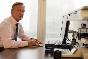 Businessman sitting at desk