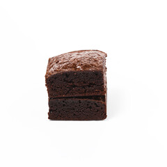 Brownies cake on white background for bakery, food and eating concept