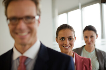 Close up of businesswoman's face