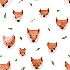 seamless pattern with fox