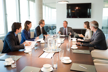 Business people talking in meeting