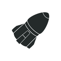 Rocket Icon Silhouette Illustration. Space Capsule Vector Graphic Pictogram Symbol Clip Art. Doodle Sketch Black Sign.