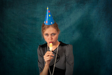 woman with ice cream stick