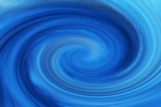 Abstract background illustration. Spherical blue vortex  motion. Mixing colors.