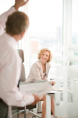 Fototapeta premium Business people talking in office