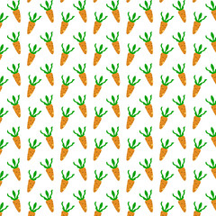Pattern from carrots on a white background. Vegetable pattern for the kitchen and screensavers.
