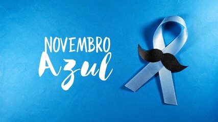 Translation: Blue November in Portuguese language. Prostate cancer awareness month.