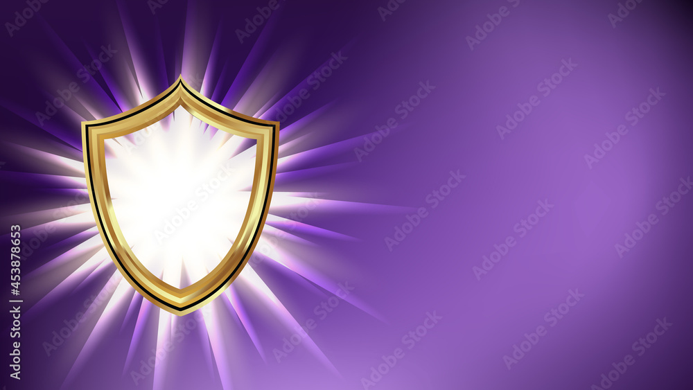 Poster shield cyberspace security banner copyspace vector. cyber security technology for safe privacy data 