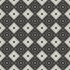 Seamless Geometric Black Red and Cream Pattern Illustration