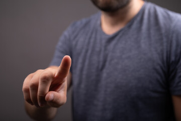 Businessman pointing his finger.