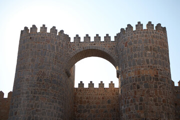 Gate of the Alcazar, one of the nine gates in the city walls of Avila, Spain