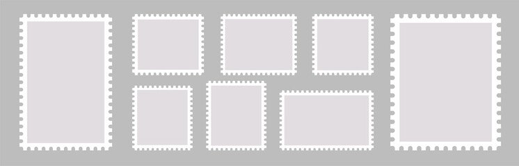 Fototapeta premium Blank Postage Stamps collection vector. Template of Blank Postage Stamps.