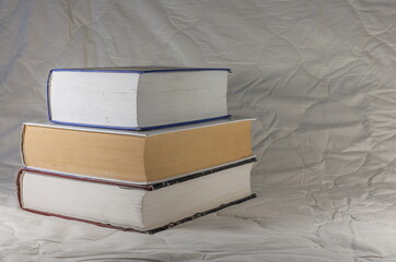 stack of old books for study, work, hobbies