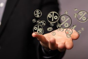 percent sign percentage icon interest rate.