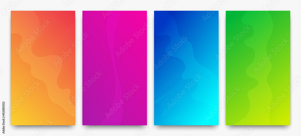 Poster modern colorful gradient background with lines