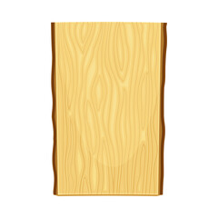 Rectangular Wooden Plank or Board as Sawed Timber Vector Illustration