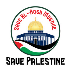 save al aqsa mosque save palestina, illustration design