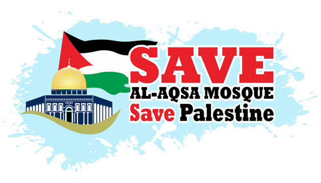 save al aqsa mosque save palestina, illustration design