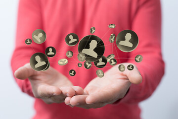 team - internet net and data digital concept