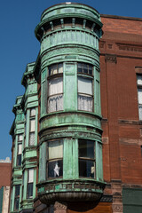 Fototapeta na wymiar Vintage store facade in downtown Galesburg, Illinois.