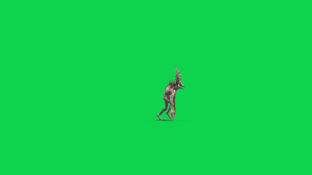 Wendigo Green Screen Walks Side 3D Rendering Animation