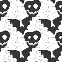 Set of Halloween ribbons and characters. Design elements, logos, badges