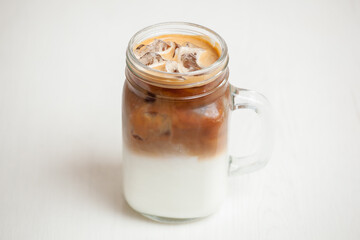 iced latte with milk or cream