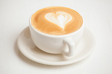 latte with heart foam art