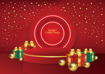 Christmas podium background